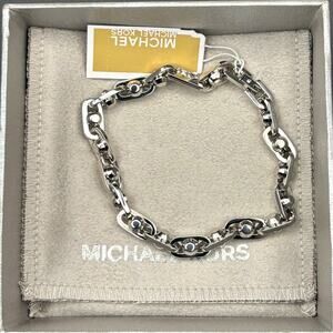 Michael Kors MKJ835700040 Premium Astor Link Womens Silver Plated Bracelet NIBWT